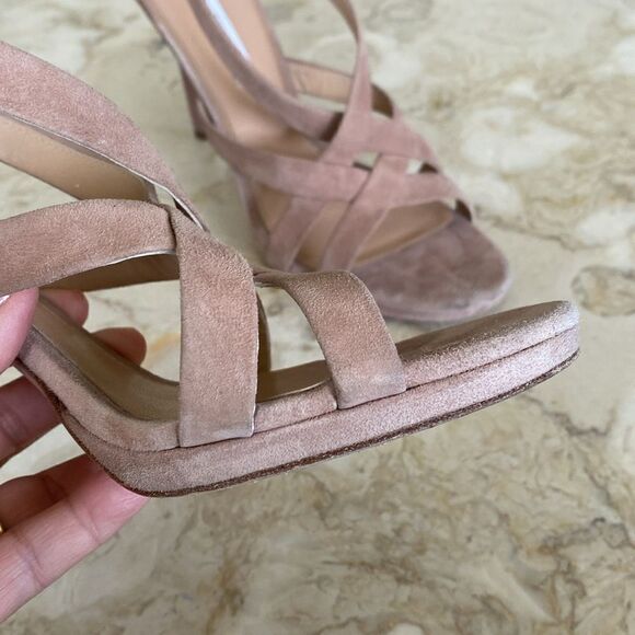 DIANE VON FURSTENBERG Suede Leather Slingback Stiletto Heels Strappy Sandals - Picture 11 of 11